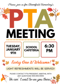 白色 PTA Meeting A6 Template
