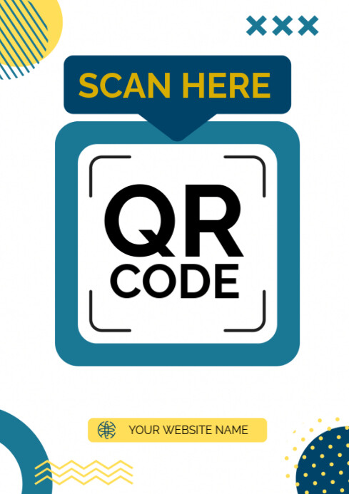 White Typographic Qr Code Scan Here Templates  A4