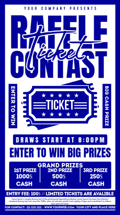 White Typographic Raffle Ticket Contast | Raffle Ticket Instagram Story template