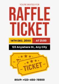 Weiß Raffle Ticket Invitation A2 Template