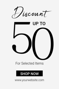 White Typographic Sale Discount Poster template