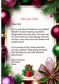 White Typographic Santa Claus Magical Letter  A3 template