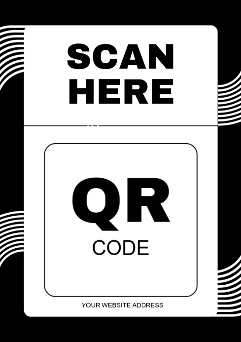 White Typographic Scan Code Flyers  A4 template