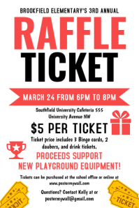 White Raffle Ticket A4 Template | PosterMyWall