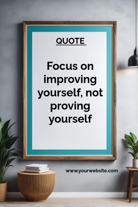 White Typographic Self Improvement Quote Poster Template | PosterMyWall
