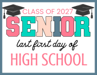White Senior Year Celebration Pamflet Template