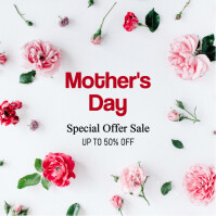 White Typographic Special Sale Discount Mother's Day Instagram Post template