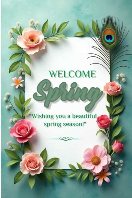 Welcome Spring R Poster White Typographic Spring Welcome Poster Template | PosterMyWall