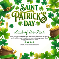 White Typographic St. Patrick's Day Square Video template