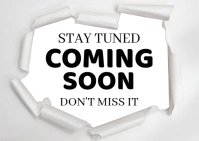 White Typographic Stay Tuned Coming Soon Don't Miss It  Postcard template