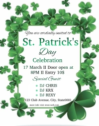 White Typographic Stpatricksparty Poster/wallboard Póster/Tablero template