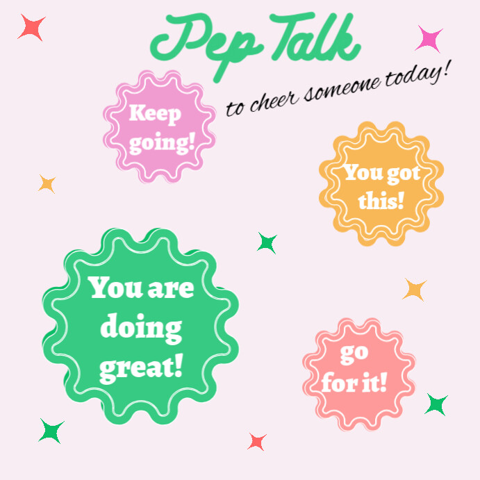 Plantilla de White Typographic Stylish Pep Talk Poster For Team ...