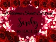 White Typographic Sweet Sixteen Cumpleaños  Yard Sign template
