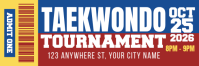 White Taekwondo Tournament Twitter Banner Template