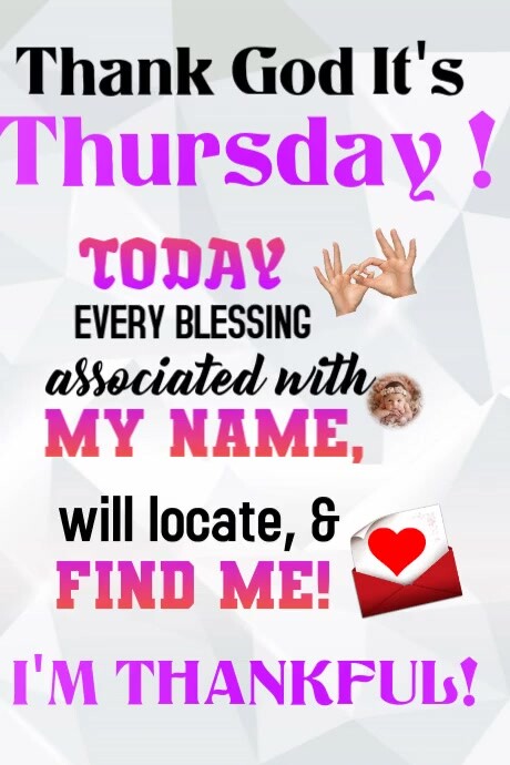 White Typographic Thank God It's Thursday Motivation Poster Design  Banner 4' × 6' Banier 4’×6’ template