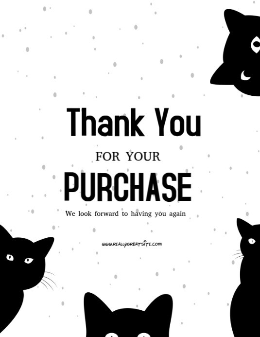 White Typographic Thank You Card Flyer (us Letter) Template | PosterMyWall