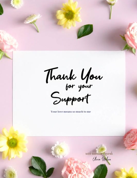 Copy of White Typographic Thank You Card Flyer (us Letter) | PosterMyWall
