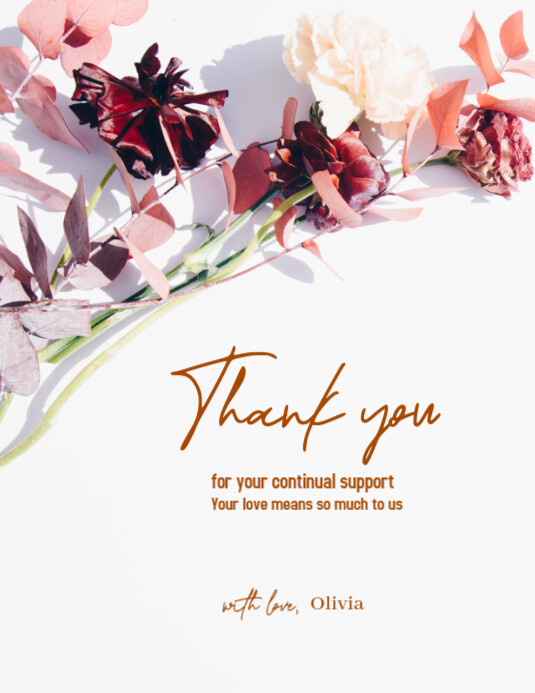 Copy of White Typographic Thank You Card Flyer (us Letter) | PosterMyWall