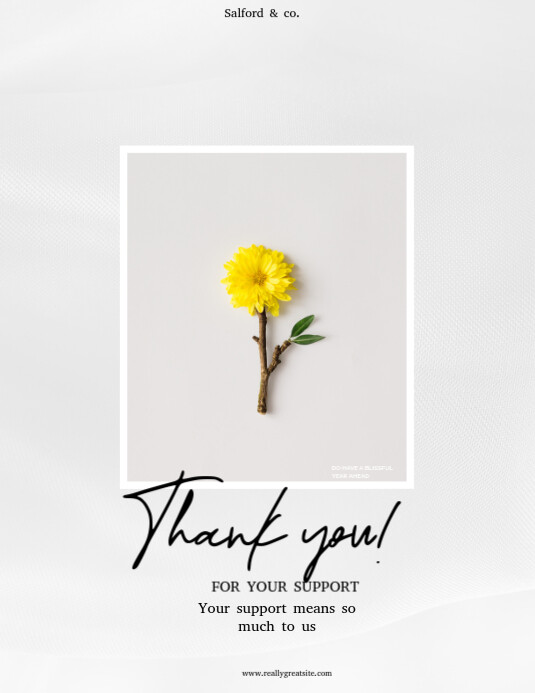 Copy of White Typographic Thank You Card Flyer (us Letter) | PosterMyWall