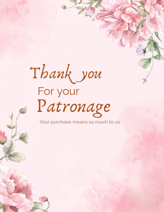 Copy of White Typographic Thank You Card Flyer (us Letter) | PosterMyWall