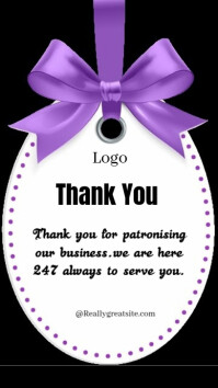 White Typographic Thank You Card Online Design Flyer/template  Instagram Story