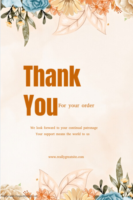 Copy of White Typographic Thank You Card Poster | PosterMyWall