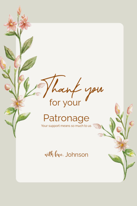 Copy of White Typographic Thank You Card Poster | PosterMyWall