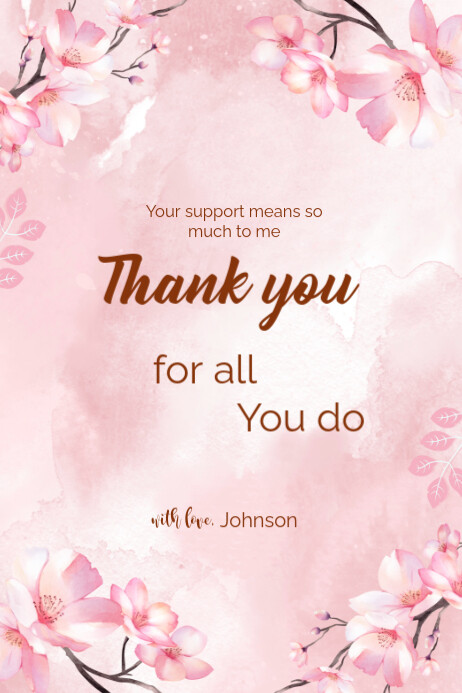 Copy of White Typographic Thank You Card Poster | PosterMyWall