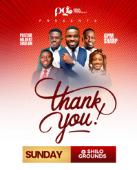 White Typographic Thank You Church Flyer  Instagram Portrait template