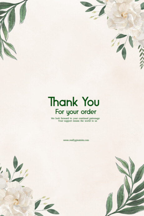 Plantilla de White Typographic Thank You For Your Order Poster ...