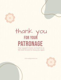 White Typographic Thank You For Your Patronage Flyer (us Letter ...
