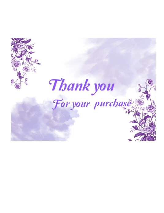Copy of White Typographic Thank You For Your Purchase Card Flyer (us ...