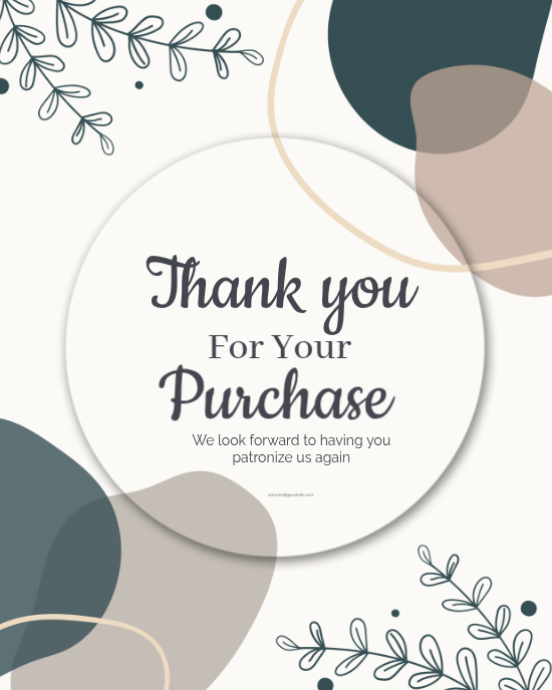 Copy of White Typographic Thank You For Your Purchase Instagram ...