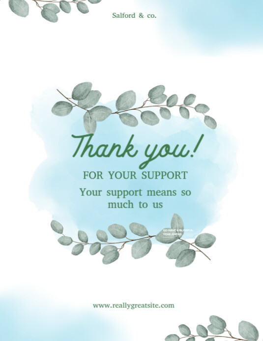 Copy of White Typographic Thank You For Your Support Flyer (us Letter ...
