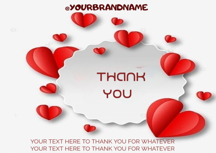 White Typographic Thank You Postcard Template | PosterMyWall