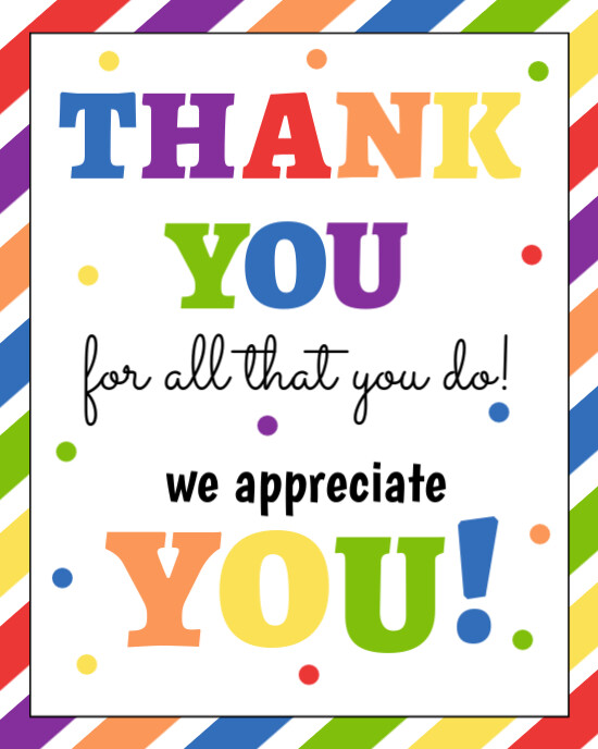 White Typographic Thank You Teacher Appreciation Week Instagram Portrait template