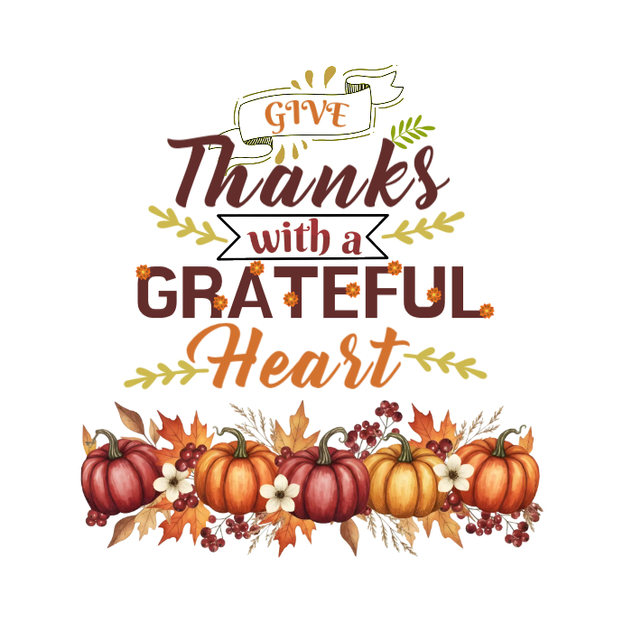 White Typographic Thanksgiving Logo Template | PosterMyWall