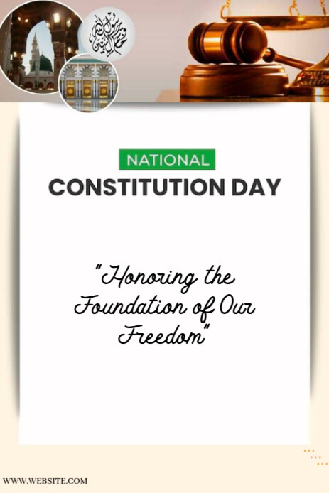 White Typographic This Image Is A Poster Or Flyer Design Template For National Constitution Day. Pin