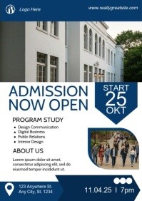 White Typographic University Admission Flyer A3 template