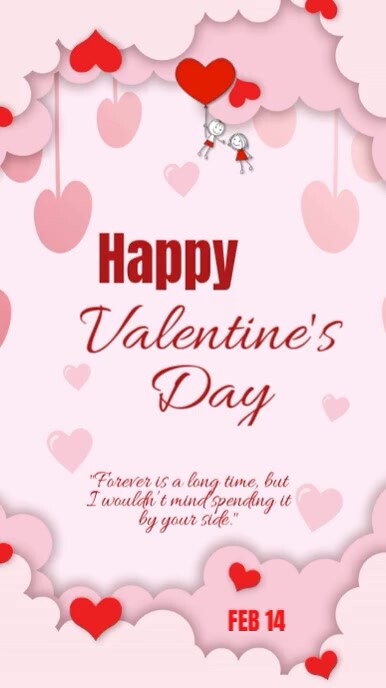 White Typographic Valentine's Love  Messages Valentine's Message  Tiktok Video template