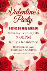 White Typographic Valentine Event Invitation Poster template