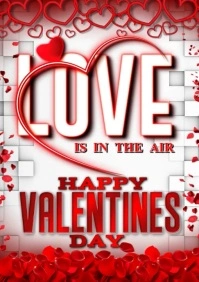 White Typographic Valentines Day A1 template
