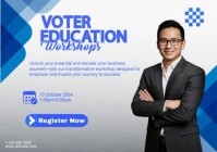 White Typographic Voter Education Workshop A3 template