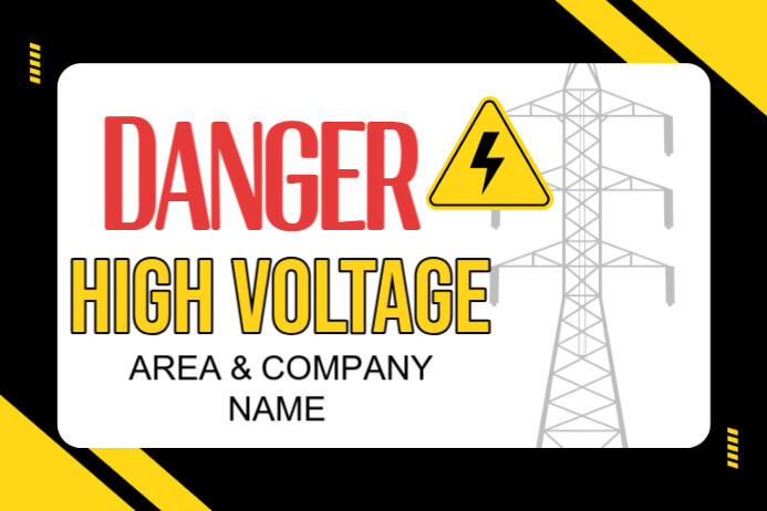 White Typographic Warning And Dangerous Notice  Label template