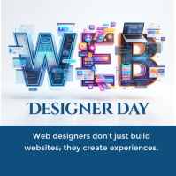 White Typographic Web Designer Day Instagram Post template