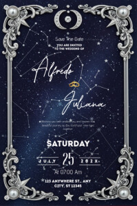White Typographic Wedding Card | Wedding Invitation Card | Wedding  Poster Plakkaat template
