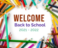 White Typographic Welcome Back To School  Medium Rectangle Retângulo médio template