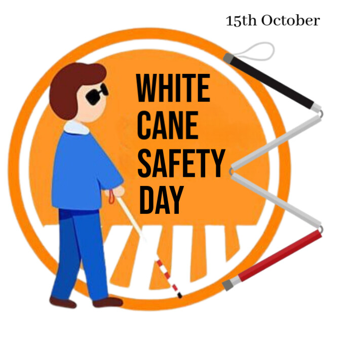White Typographic White Cane Safety Day Instagram Post Template