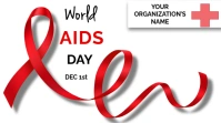 White Typographic World Aids Day Digital Display (16:9) template