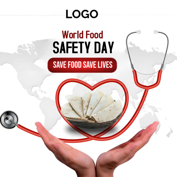 White Typographic World Food Safety Day  Instagram Post template
